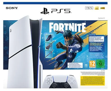 Consola - Sony PS5 Slim Standard, 1 TB SSD, 4K, 1 mando, Chasis E, Blanco + Pack Fortnite Flowering Chaos (código de descarga)